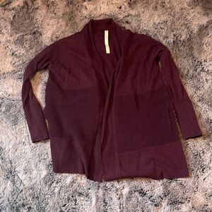 Lululemon Burgundy Open Front Sweater